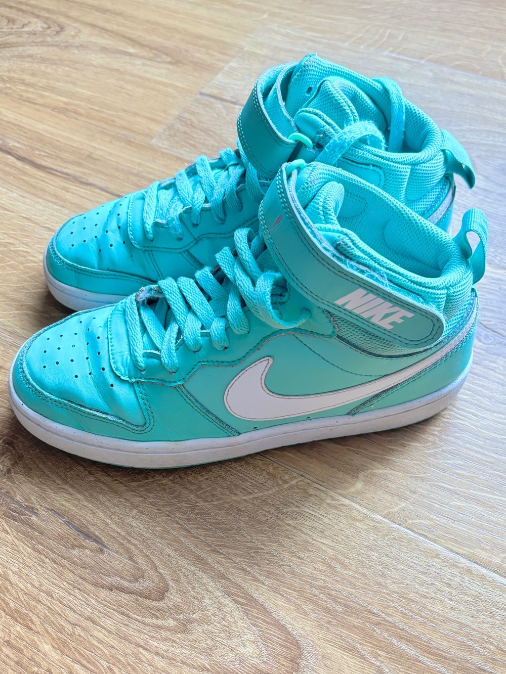 Nike Women’s High-Top Sneakers in Teal and White